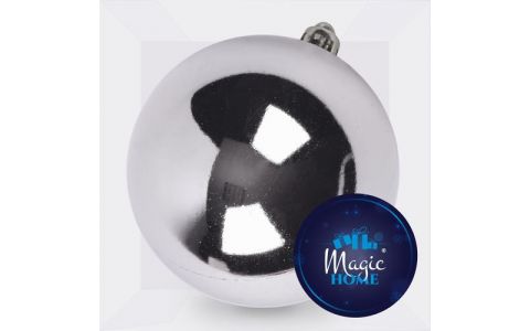 Guľa MagicHome Vianoce, 1 ks, strieborná, na vianočný stromček, 15 cm