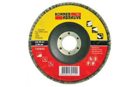 Kotúč KONNER D22 125x22 mm, A80, AluOxide, vejarový, lamelový