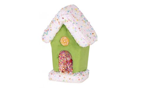 Dekorácia MagicHome Vianoce Candy Line, domček, zelený, závesný, 11x16 cm Dekorácia MagicHome Vianoce Candy Line, domček, zelený, závesný, 11x16 cm