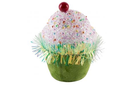 Dekorácia MagicHome Vianoce Candy Line, mafin, zelený, závesný, 7x7x11 cm