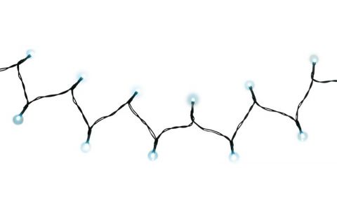 Reťaz MagicHome Vianoce CEIBO, 48 LED studená biela, 8 funkcií, časovač, 3xAA, exteriér, osvetlenie, L-3,50 m