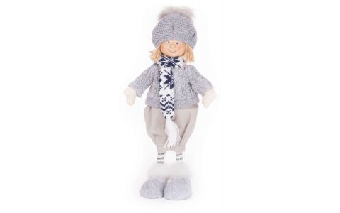 Dekorácia MagicHome Vianoce, Chlapec s modrým šálikom, 38 cm Dekorácia MagicHome Vianoce, Chlapec s modrým šálikom, 38 cm