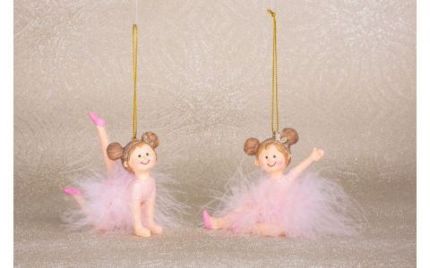 Dekorácia MagicHome Vianoce, Baletka, polyresin, závesná, 9x4x7,5 cm