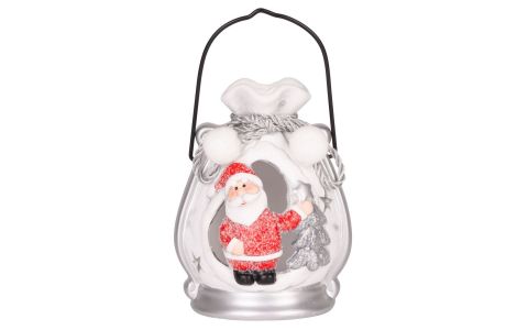 Dekorácia MagicHome Vianoce, Santa v balíčku, LED, terakota, 9,8x8,8x12,8 cm Dekorácia MagicHome Vianoce, Santa v balíčku, LED, terakota, 9,8x8,8x12,8 cm