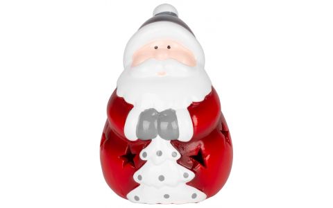 Dekorácia MagicHome Vianoce, Santa, LED, terakota, 8,5x8,2x12,5 cm