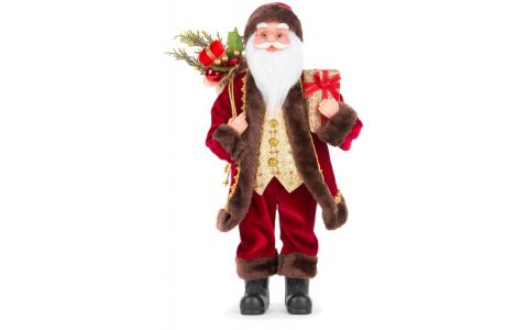 Dekorácia MagicHome Vianoce, Santa s darčekmi, 60 cm