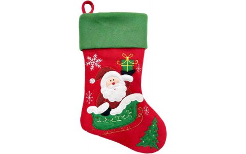 Dekorácia MagicHome Vianoce, Ponožka so santom, 41 cm