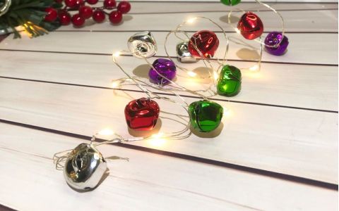 Reťaz MagicHome Vianoce Bell, 20x LED biela, so zvončekom, 2xAA, jednoduché svietenie, osvetlenie, L-1,9 m