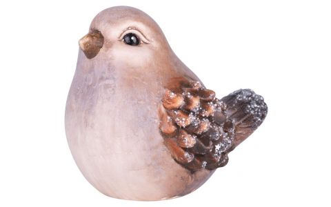 Dekorácia MagicHome Vianoce, Vtáčik hnedý, terakota, 10,5x8x8,5 cm