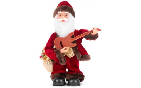 Dekorácia MagicHome Vianoce, Santa s gitarou, 3xAAA, 35 cm, hrajúci Dekorácia MagicHome Vianoce, Santa s gitarou, 3xAAA, 35 cm, hrajúci