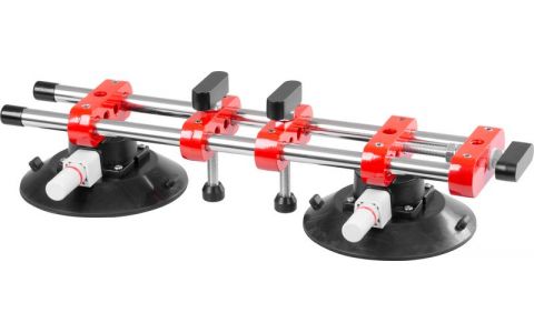 Držiak skla Strend Pro, prísavný, 2-kupolový, nivelačná pomôcka na dlažbu a obklady, profesional, max. 150 kg