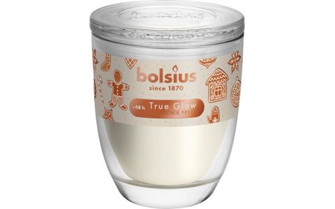 Sviečka Bolsius Starlight Nugát, Vianoce, krémová, v skle, 48 hod., 100x120 mm