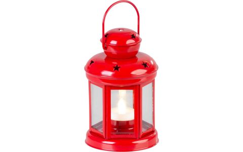 Lampáš MagicHome Vianoce, červený, s LED sviečkou teplá biela, 10x15/20 cm Lampáš MagicHome Vianoce, červený, s LED sviečkou teplá biela, 10x15/20 cm