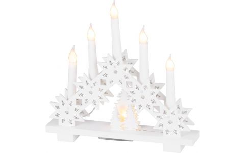 Svietnik MagicHome Vianoce, 6x LED teplá biela, 2xAA, interiér, 32x5x30,5 cm