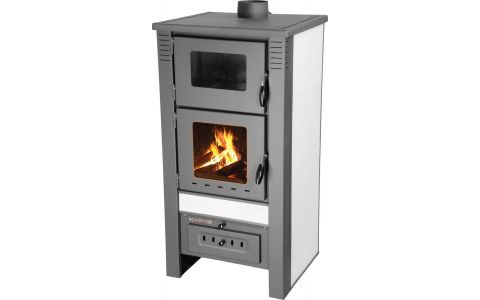 Kachle Pro TAURUS Ceramic, biela, 12 kW, 120 mm, s rúrou na pečenie