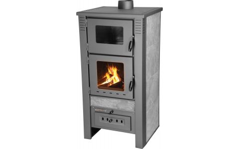 Kachle Pro TAURUS Ceramic, šedé, 12 kW, 120 mm, s rúrou na pečenie