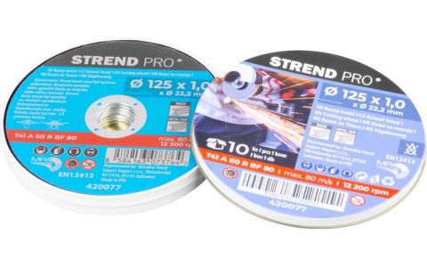 Kotúč Strend Pro 125x1,0x22,2 mm, rezný na kov, dóza, 10 ks