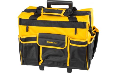 Brašňa Strend Pro, textilná, kufor, s kolieskami, s teleskopickou rukoväťou, na náradie, max. 20 kg, 44x24x42 cm