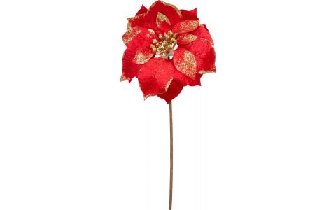 Kvet MagicHome Vianoce, Poinssetia, červená, stonka, veľkosť kvetu: 35 cm
