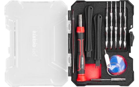 Sada bitov Strend Pro Premium ComfortGrip DL134, 23 dielna, so skrutkovačom, na opravu mobilov