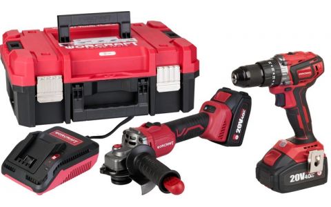 Set Worcraft XCUBE001 ShareSYS Toolbox, skrutkovač CHD-S20LiBA + uhlová brúska CAG-S20LiBS-125 mm, bezuhlíkové, 2x 4.0 Ah akumulátor, 1x nabíjačka