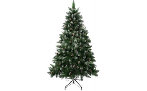 Stromček MagicHome Vianoce Albero, jedľa, zasnežené konce, so šiškami, 180 cm