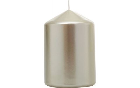 Sviečka MagicHome Vianoce, 7x10 cm, valcová, šampaň, metalický efekt