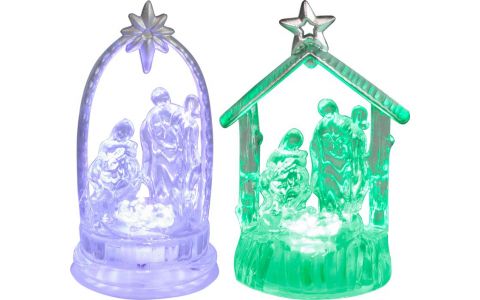 Dekorácia MagicHome Vianoce, Betlehem, meniaci farby, LED, akryl, Sellbox 12 ks