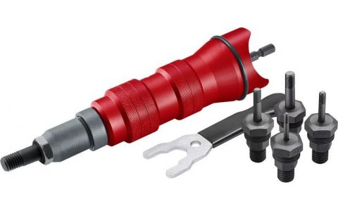 Nadstavec na vŕtačku Strend Pro Premium, 1/4", M3 - M10, nitovací, pre maticové nity, v kufri