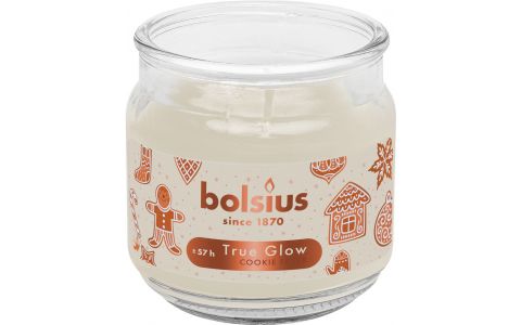 Sviečka Bolsius Large Jar, Cookie Fever, vonná, Vianoce, béžová, 100x98 mm, v skle