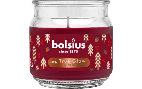 Sviečka Bolsius Large Jar,Winter Spices , vonná, Vianoce, červená, 100x98 mm, v skle