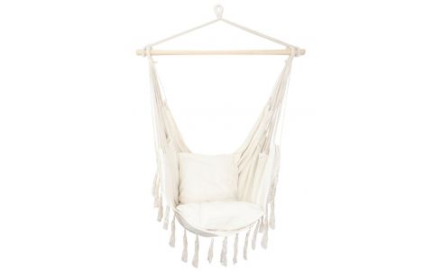 Kreslo GREKO, hojdacie, záhradné,závesné, prírodné, béžové, 150x120 cm