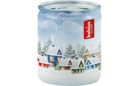 Sviečka Bolsius Glass Candle, Vianoce, biela, Amarena cherry, 82/68 mm