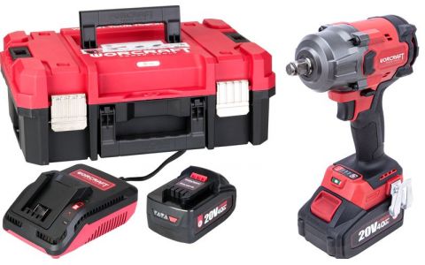 Set Worcraft XCUBE006 ShareSYS Toolbox, uťahovák 850 Nm, 2x 4.0 Ah akumulátor, 1x nabíjačka