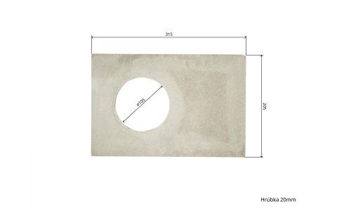 Šamot 31,5 x 20,5 x , priemer otvoru 10,5 cm