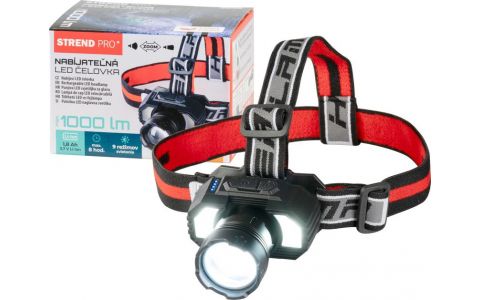 Čelovka Strend Pro Headlight XL121807, LED, 1000 lm, ZOOM, 1800 mAh, USB nabíjanie