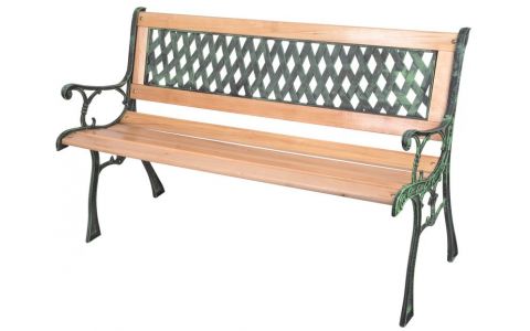 Lavička GODIVA, záhradná, drevo/plast, 122x54x73 cm