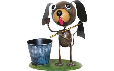 Dekorácia MagicHome Mecco, Pes s motykou, plech, 27x16x29 cm