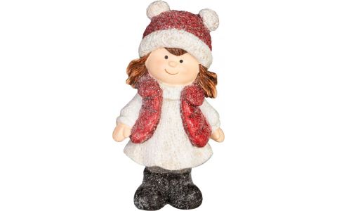 Dekorácia MagicHome Vianoce, Dievča, 5.5x9x15.5 cm