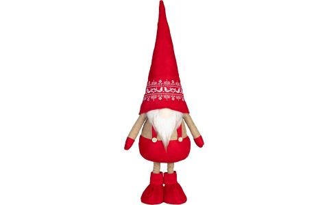 Dekorácia MagicHome Vianoce, Trpaslík, s vyťahovacími nohami, 13x21x90 cm