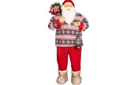 Dekorácia MagicHome Vianoce, Santa, so svetrom, 120 cm