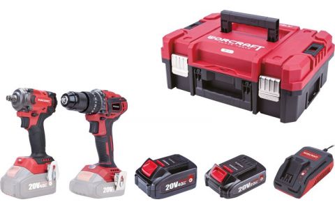 Set Worcraft XCUBE031 ShareSYS Toolbox, uťahovák 450 Nm, skrutkovač 50 Nm, 1x 2.0 Ah akumulátor + 1x 4.0 Ah akumulátor, 1x rýchlonabíjačka