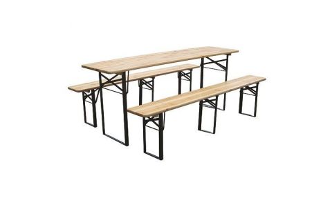 Set pivný DORTMUND Medium3, stôl 200x50x77 cm, 2x lavica 200x25x47 cm, drevo 27 mm