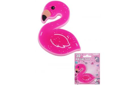 D magnetka plameniak 8cm