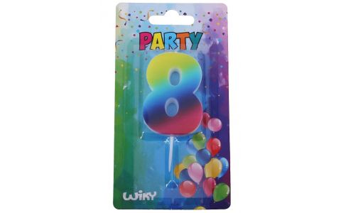 Tortová sviečka dúhová č.8