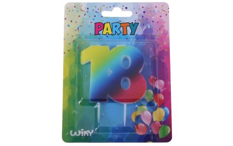 Tortová sviečka dúhová č.18