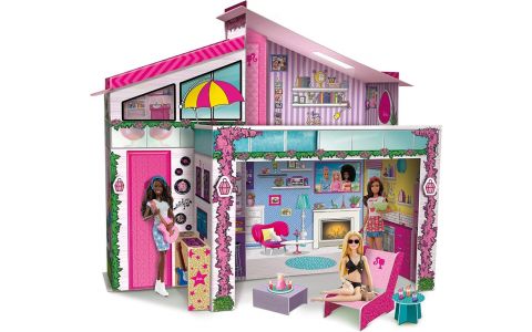 Lisciani Barbie letná vila (z tvrdého papiera) s bábikou