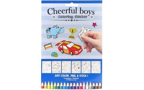 Vyfarbovacie nálepky Cheerful Boys 6 strán