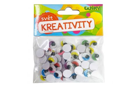 Kreativity Pohyblivé oči farebné 12mm/50ks