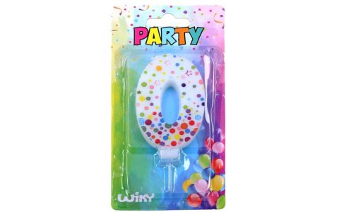 Tortová sviečka s bodkami č.0